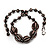 Black/Brown/White Graduated Glass Bead Necklace - 50cm Length - view 3