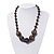 Black/Brown/White Graduated Glass Bead Necklace - 50cm Length - view 2