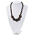 Black/Brown/White Graduated Glass Bead Necklace - 50cm Length - view 7