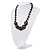 Black/Brown/White Graduated Glass Bead Necklace - 50cm Length - view 9