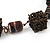 Wired Cube & Resin Bead Modern Necklace In Bronze Metal - 56cm Length - view 4