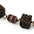 Wired Cube & Resin Bead Modern Necklace In Bronze Metal - 56cm Length - view 3