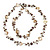 Antique White Shell & Brown Imitation Pearl Bead Long Necklace - 130cm Length - view 3