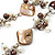 Antique White Shell & Brown Imitation Pearl Bead Long Necklace - 130cm Length - view 5