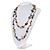 Antique White Shell & Brown Imitation Pearl Bead Long Necklace - 130cm Length - view 6