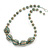 Light Blue/White Graduated Glass Bead Necklace - 50cm Length - view 9