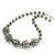 Light Blue/White Graduated Glass Bead Necklace - 50cm Length - view 5