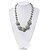 Light Blue/White Graduated Glass Bead Necklace - 50cm Length - view 7