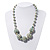 Light Blue/White Graduated Glass Bead Necklace - 50cm Length - view 2