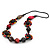 Multicoloured Floral Bead Cotton Cord Necklace - 60cm Length - view 7