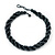 Pewter Glass Bead Twisted Choker Necklace - 40cm Length - view 2