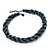 Pewter Glass Bead Twisted Choker Necklace - 40cm Length - view 10