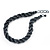 Pewter Glass Bead Twisted Choker Necklace - 40cm Length - view 7