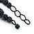 Pewter Glass Bead Twisted Choker Necklace - 40cm Length - view 4