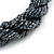 Pewter Glass Bead Twisted Choker Necklace - 40cm Length - view 3