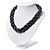 Pewter Glass Bead Twisted Choker Necklace - 40cm Length - view 8