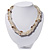 8-Strand Twisted Transparent Glass & Shell Bits Choker Necklace In Silver Plated Metal - 42cm Length (6cm extender) - view 3