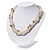 8-Strand Twisted Transparent Glass & Shell Bits Choker Necklace In Silver Plated Metal - 42cm Length (6cm extender) - view 9