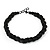 Black Glass Bead Twisted Choker Necklace - 40cm Length - view 3