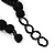 Black Glass Bead Twisted Choker Necklace - 40cm Length - view 4