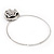 Silver Tone Crystal Rose Medallion Choker Necklace - - view 11