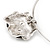 Silver Tone Crystal Rose Medallion Choker Necklace - - view 3