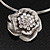 Silver Tone Crystal Rose Medallion Choker Necklace - - view 7