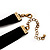 Black Velour Ribbon Diamante Filigree Cross Choker In Burn Gold Tone Metal - 29cm Length (7cm extension) - view 6