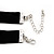 Black Velour Ribbon Diamante Filigree Cross Choker In Silver Tone Metal - 29cm Length (7cm extension) - view 6