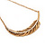 Large Crystal 'Feather' Pendant Necklace In Gold Plated Metal - 36cm Length (7cm extender) - view 4