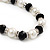 Black/White Simulated Glass Pearl Classic Necklace - 48cm Length (4cm extender) - view 3