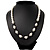 Black/White Simulated Glass Pearl Classic Necklace - 48cm Length (4cm extender) - view 2
