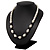 Black/White Simulated Glass Pearl Classic Necklace - 48cm Length (4cm extender) - view 10