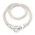 Rhodium Plated Mesh Necklace With Crystal Ring - 40cm Length - view 10