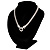 Rhodium Plated Mesh Necklace With Crystal Ring - 40cm Length - view 11