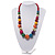 Chunky Multicoloured Resin Bead Necklace In Gold Plating - 58cm Length/ 8cm Extension