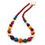 Chunky Multicoloured Resin Bead Necklace In Gold Plating - 58cm Length/ 8cm Extension - view 3