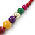 Chunky Multicoloured Resin Bead Necklace In Gold Plating - 58cm Length/ 8cm Extension - view 4