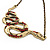 Red Crystal 'Snake' Necklace In Bronze Finish - 46cm Length - view 3