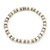Light Cream Imitation Pearl Bead & Silvertone Metal Ring Stretch Choker Necklace - view 5
