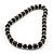 Black Ceramic Bead & Silvertone Metal Ring Stretch Choker Necklace - view 1