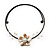 Antique White Shell Flower On Flex Wire Choker Necklace - Adjustable - view 6