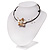 Antique White Shell Flower On Flex Wire Choker Necklace - Adjustable - view 8