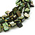 3 Strand Green Shell Composite Necklace - 44cm Length - view 3