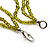 3 Strand Green Shell Composite Necklace - 44cm Length - view 6