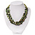 3 Strand Green Shell Composite Necklace - 44cm Length - view 2