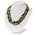 3 Strand Green Shell Composite Necklace - 44cm Length - view 8