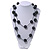 Long Glass Ball Necklace (Black/Metallic) - 120cm Length - view 7