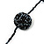 Long Glass Ball Necklace (Black/Metallic) - 120cm Length - view 6