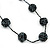 Long Glass Ball Necklace (Black/Metallic) - 120cm Length - view 5